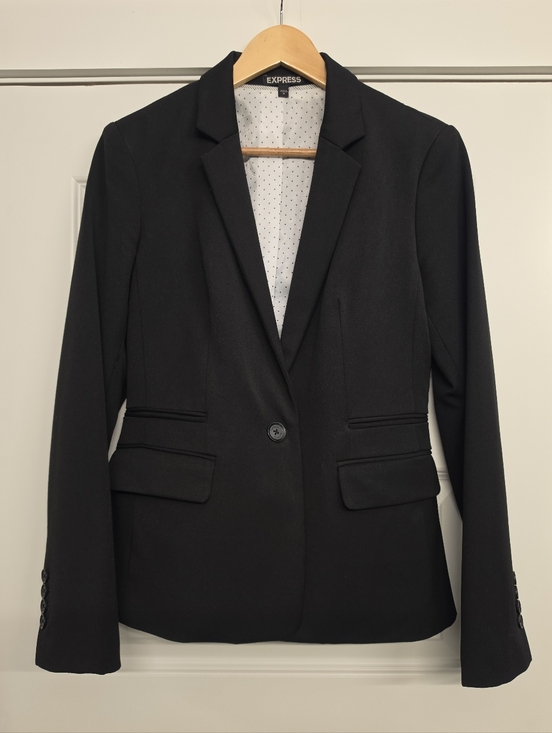 Express Jackets & Blazers - EXPRESS Black Tailored Blazer – Classic One-Button Suit Jacket